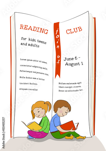 Kids reading education club advertisement