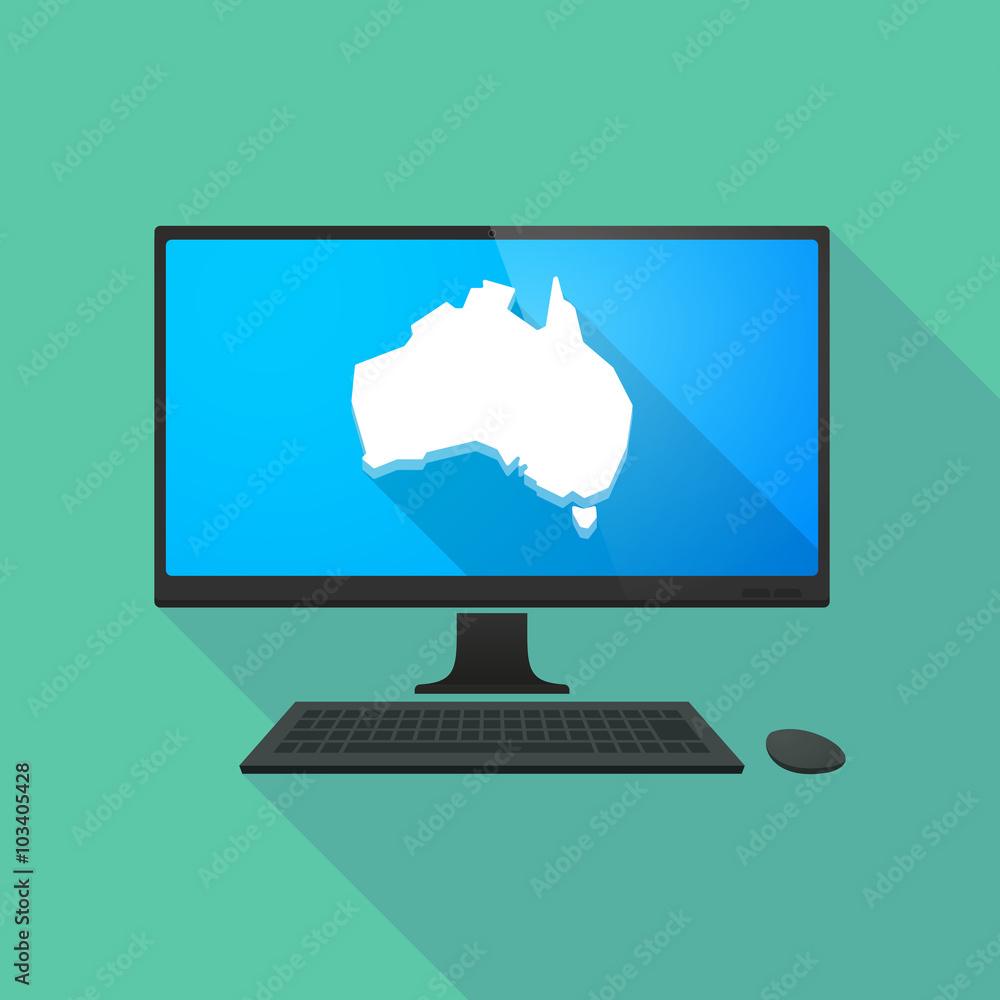 Personal computer with a map of Australia Personal computer with a map of Australia