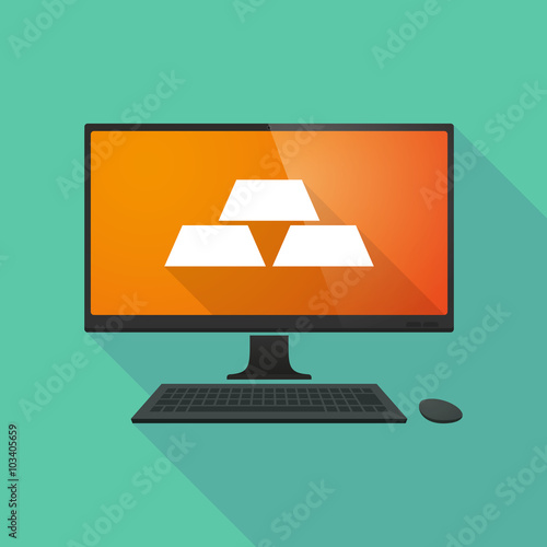 Personal computer with three gold bullions