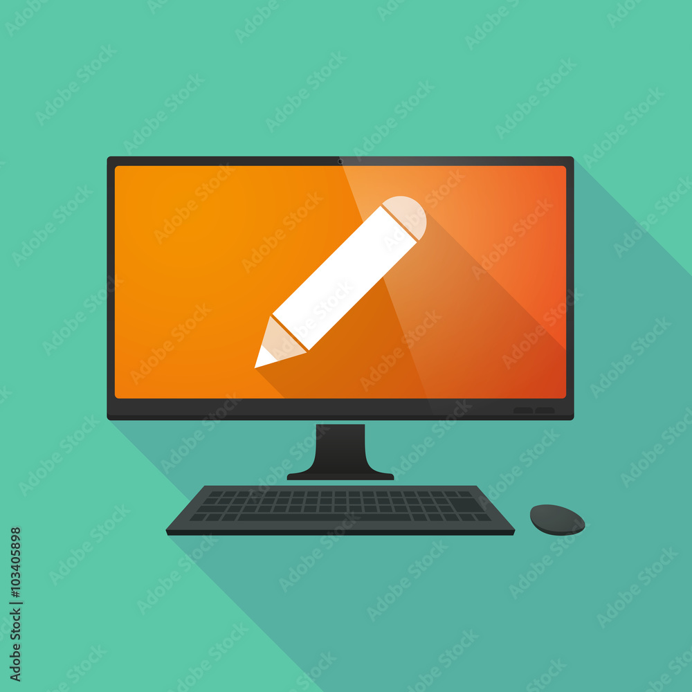 Personal computer with a pencil Personal computer with a pencil