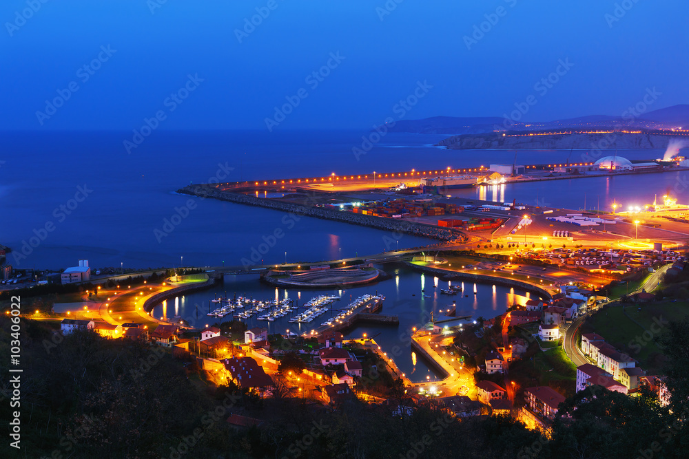 Fototapeta premium Zierbena small port at night