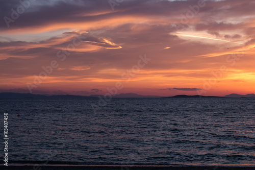 Sunset and the sea  Greece