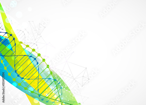 Science template,  banner with a DNA molecules.