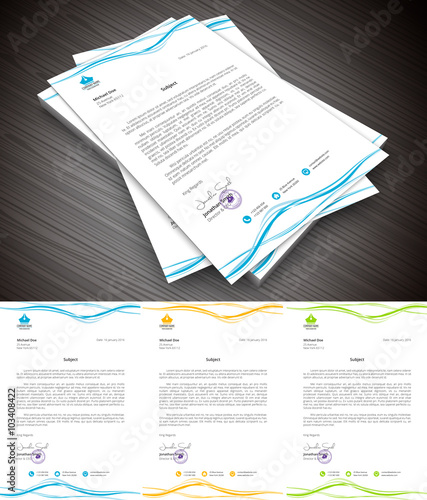 This is simple and creative letterhead for business and personal purpose usages. Vector illustration.