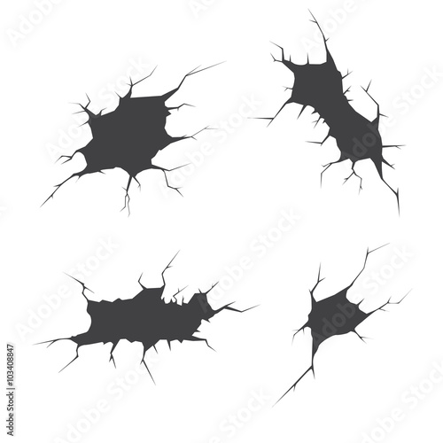 Vector Cracks. Cracked Earth.
