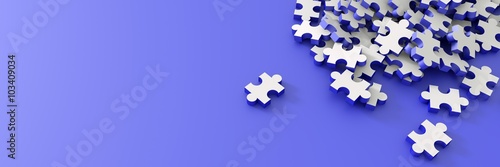 Jigsaw background, conceptual 3d illustration, teamwork and corporate theme