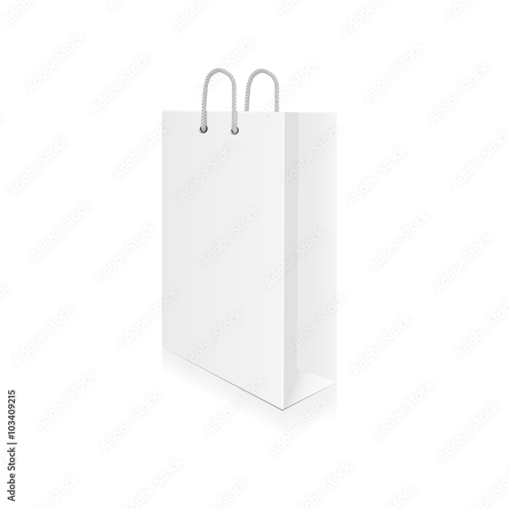 Empty shopping bag isolated on white background. Vector illustra Empty shopping bag isolated on white background. Vector illustra