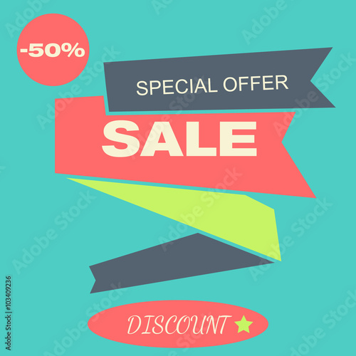 Wallpaper Mural Sale banner in flat style. Vector illustration, eps 10 Torontodigital.ca