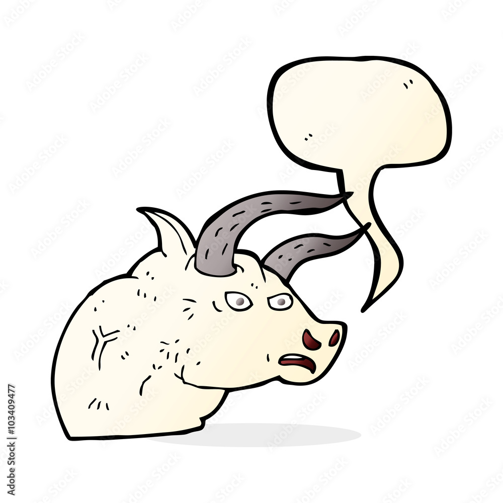 cartoon angry bull head with speech bubble cartoon angry bull head with speech bubble