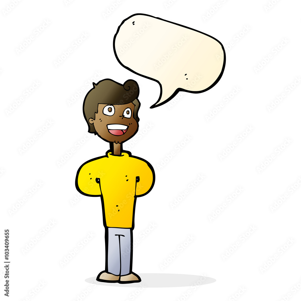 cartoon happy man with speech bubble cartoon happy man with speech bubble