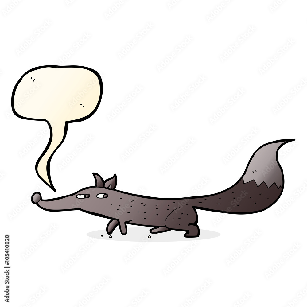 cartoon little fox with speech bubble cartoon little fox with speech bubble