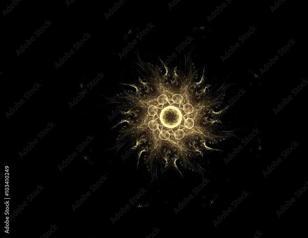Fototapeta premium Shiny colorful fractal space, digital artwork for creative graphic design