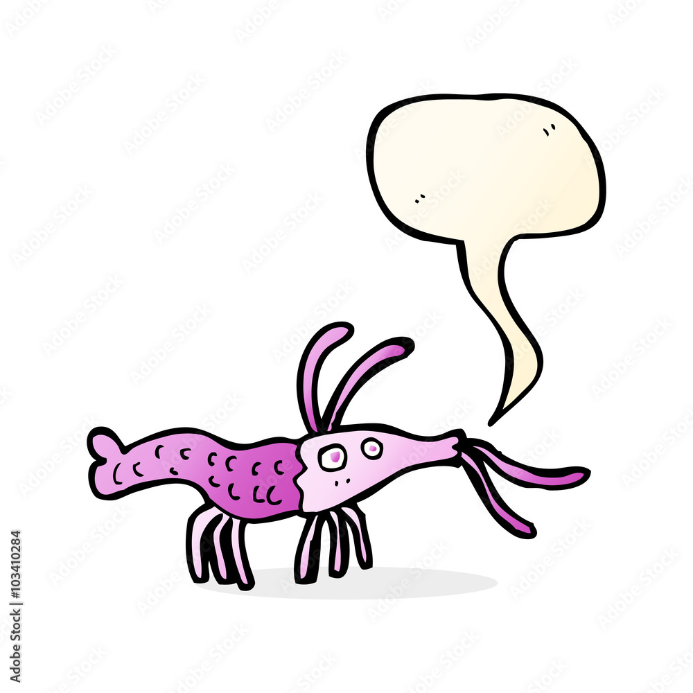 cartoon shrimp with speech bubble cartoon shrimp with speech bubble