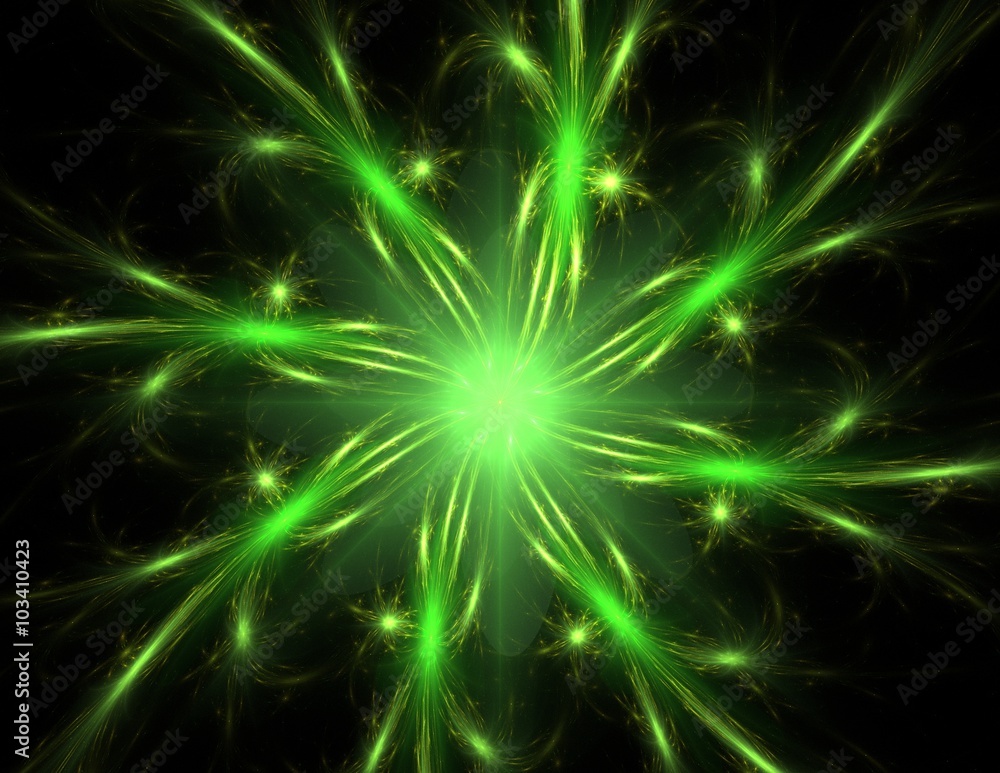 Fototapeta premium Elementary Particles series. Interplay of abstract fractal forms on the subject of nuclear physics science and graphic design.