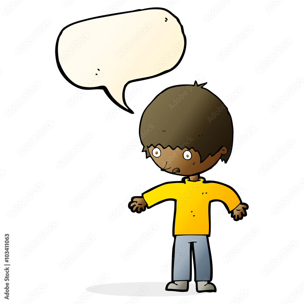cartoon confused boy with speech bubble cartoon confused boy with speech bubble