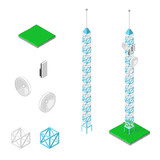 A vector isometric illustration of Telecommunications communication.
Various wireless technology for global connection and communication.