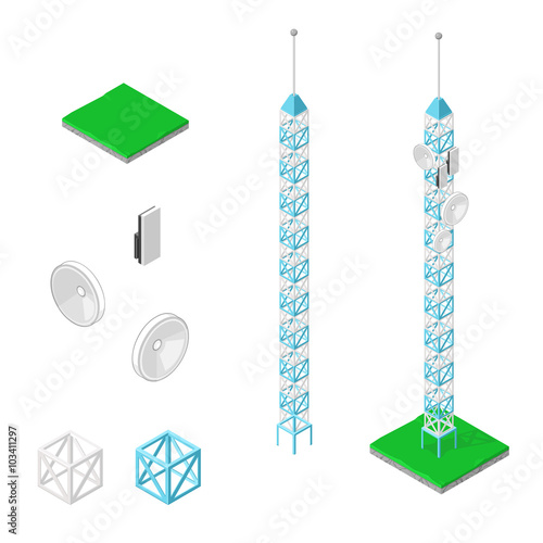 A vector isometric illustration of Telecommunications communication.
Various wireless technology for global connection and communication.