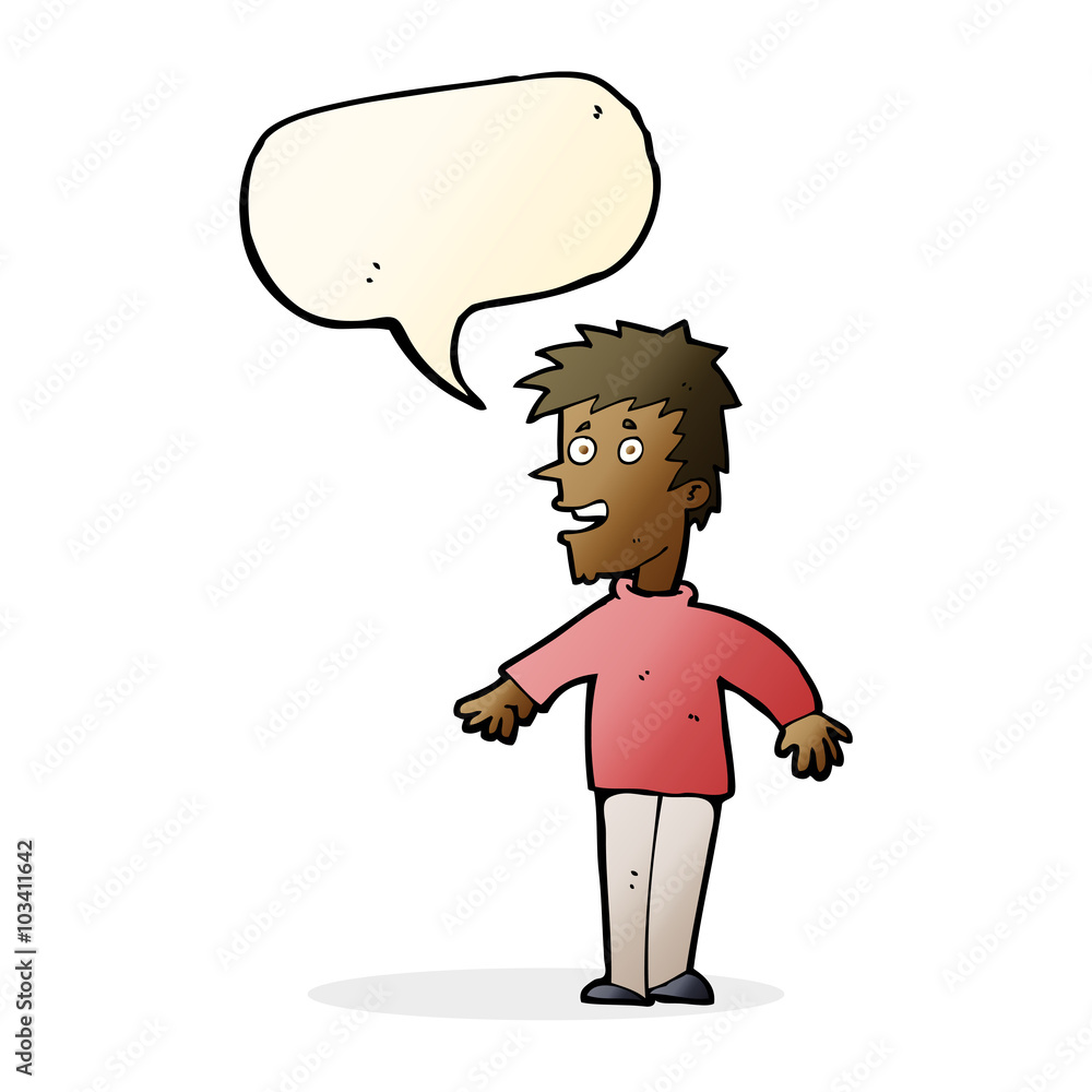 cartoon happy boy with speech bubble cartoon happy boy with speech bubble