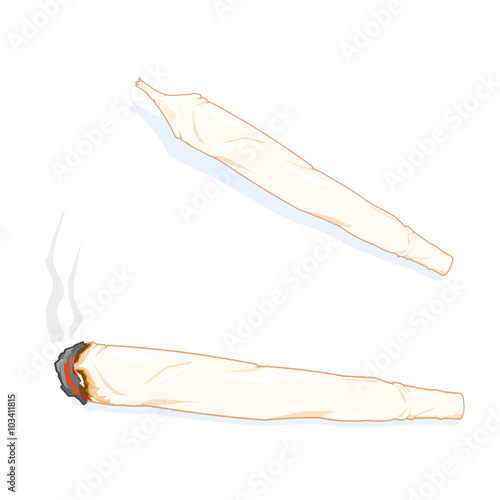 A vector isometric illustration of a joint.
A rolled joint for smoking weed or other narcotics drugs.