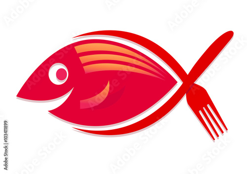 Vector sign seafood restaurant