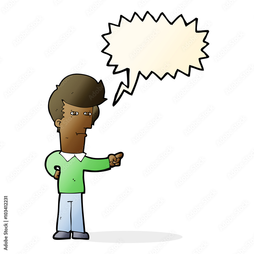 cartoon man pointing with speech bubble cartoon man pointing with speech bubble