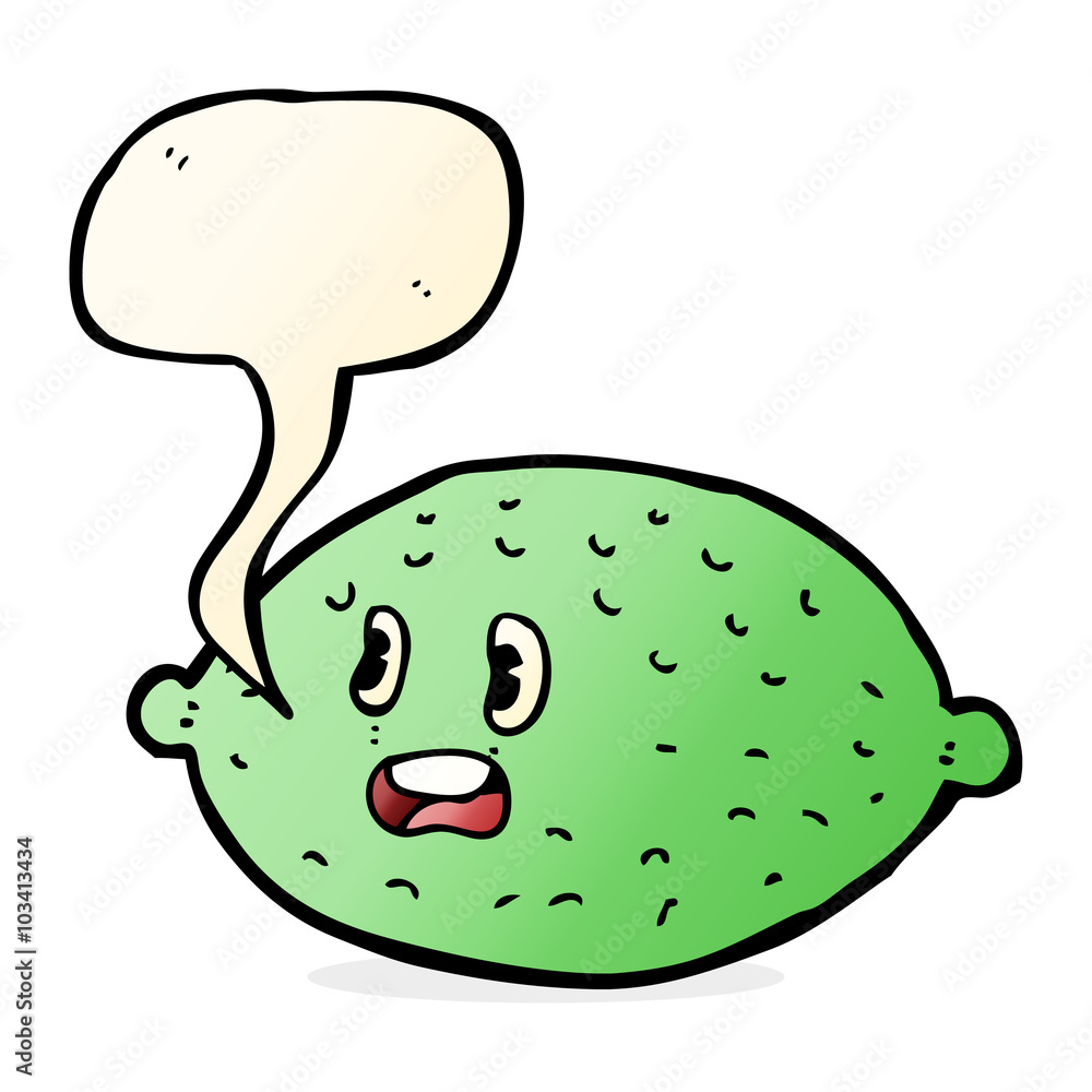 cartoon lime with speech bubble cartoon lime with speech bubble
