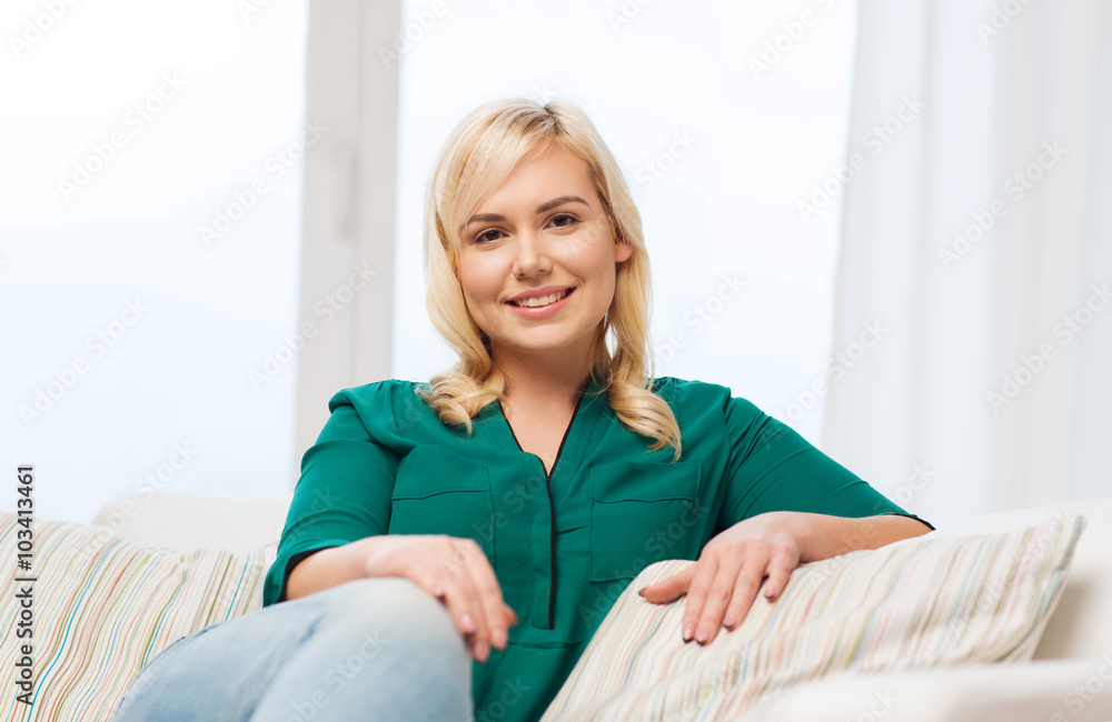 happy young woman at home happy young woman at home