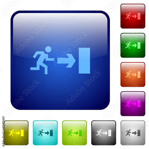 Color exit square buttons