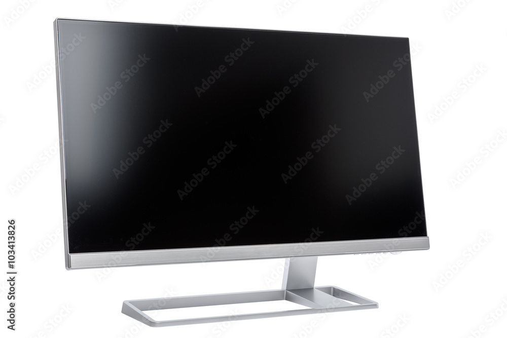 Stylish, modern LCD computer display, diagonal view Stylish, modern LCD computer display, diagonal view