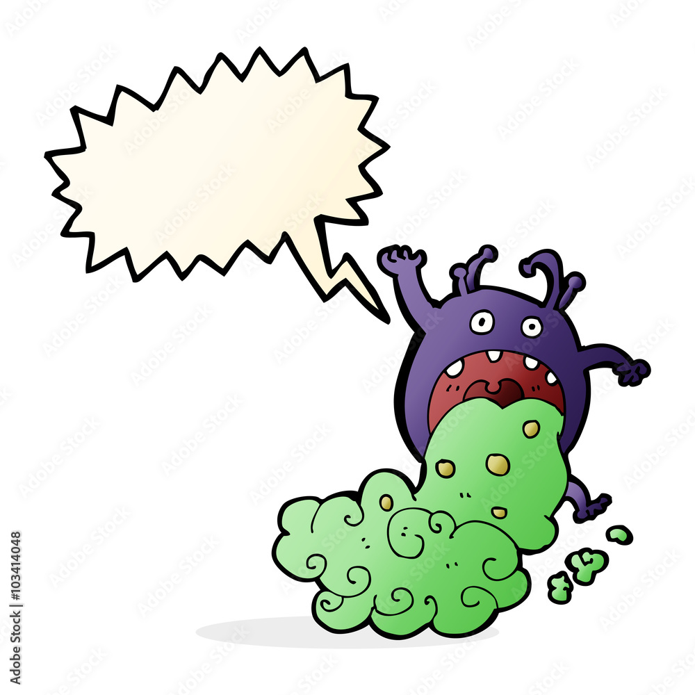 cartoon gross monster being sick with speech bubble cartoon gross monster being sick with speech bubble