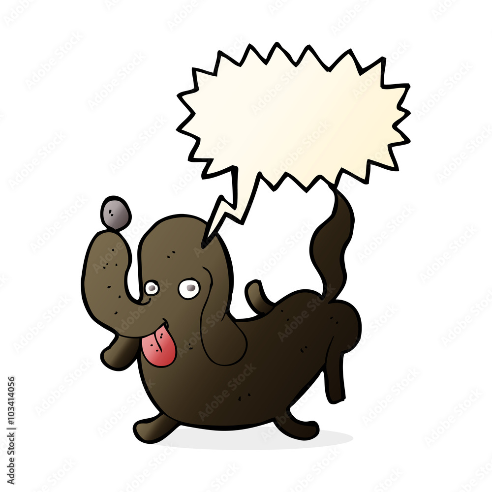 cartoon dog sticking out tongue with speech bubble cartoon dog sticking out tongue with speech bubble
