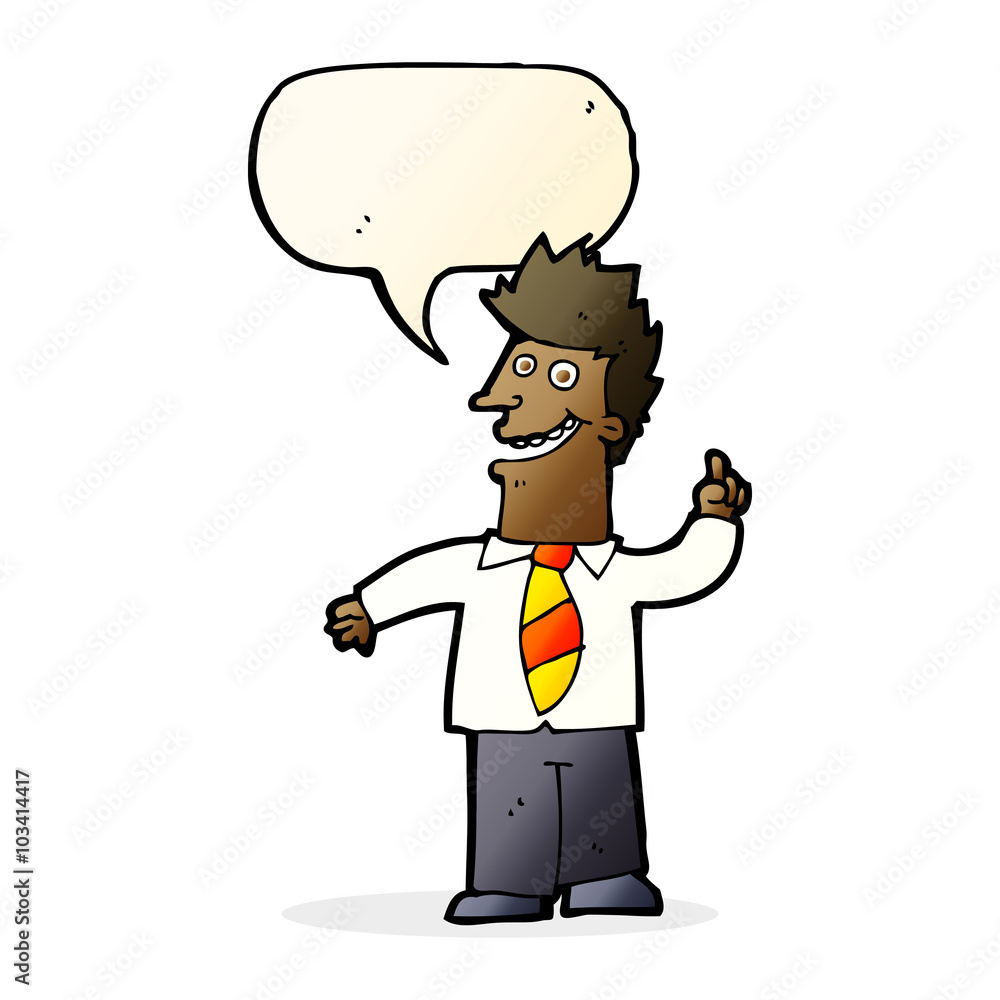 cartoon man with good idea with speech bubble cartoon man with good idea with speech bubble