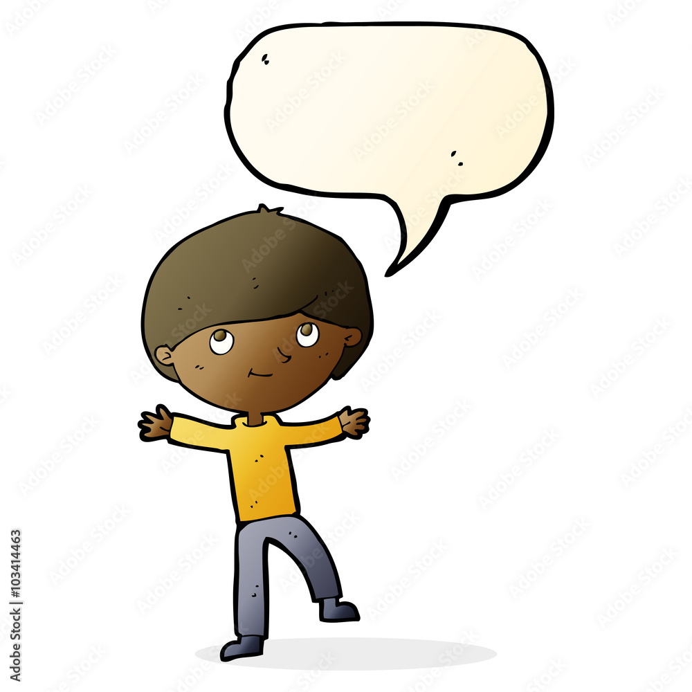 cartoon excited boy with speech bubble cartoon excited boy with speech bubble