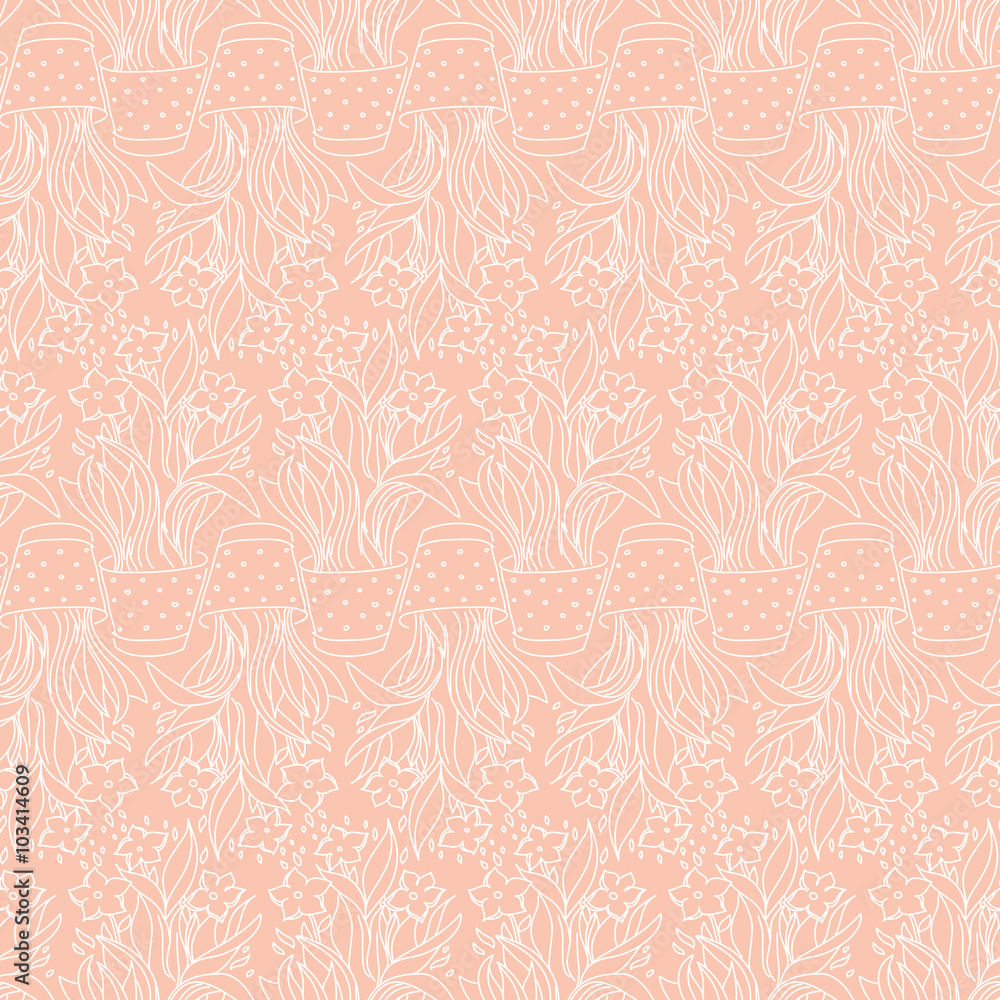Wallpaper seamless pattern with narcissus