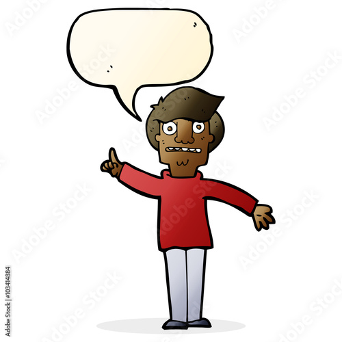 cartoon man asking question with speech bubble