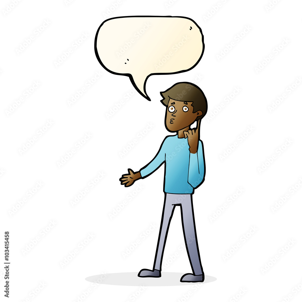 cartoon man asking question with speech bubble cartoon man asking question with speech bubble