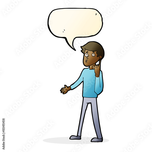 cartoon man asking question with speech bubble