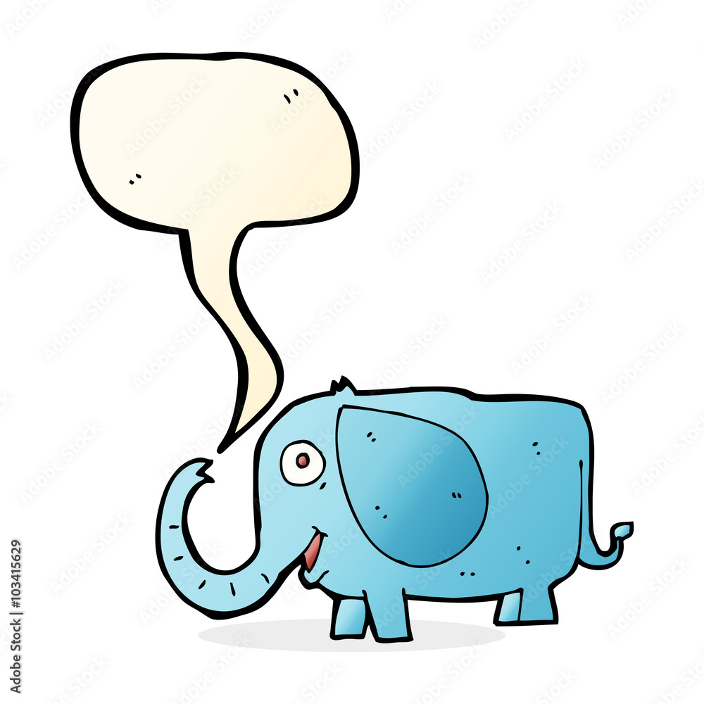 cartoon baby elephant with speech bubble cartoon baby elephant with speech bubble