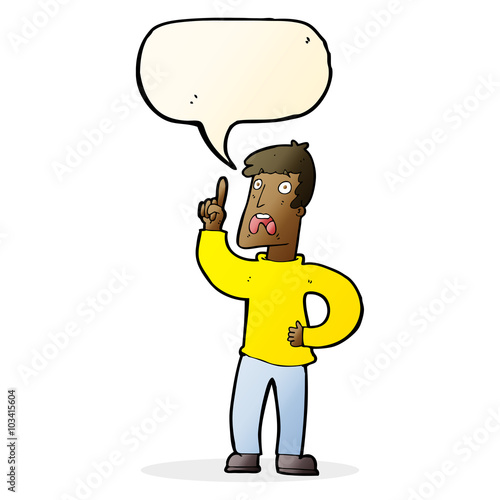 cartoon man with complaint with speech bubble