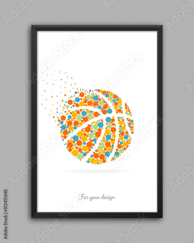 Abstract Creative concept vector icon of basket ball for Web and Mobile Applications. art illustration template design, Business infographic and social media, unusual team logo, colorful media symbol.