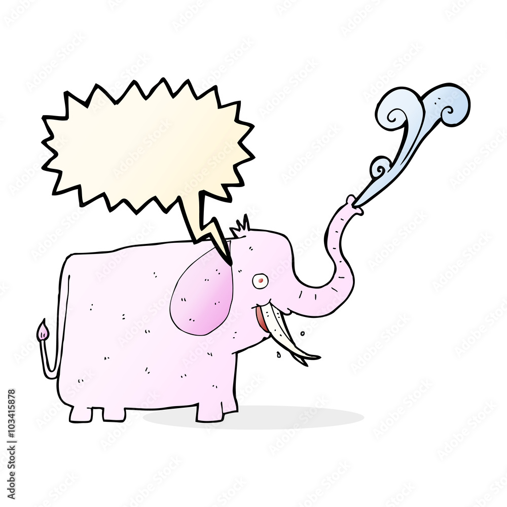 cartoon happy elephant with speech bubble cartoon happy elephant with speech bubble