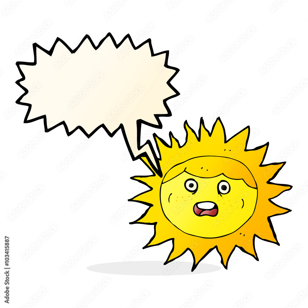 sun cartoon character with speech bubble sun cartoon character with speech bubble