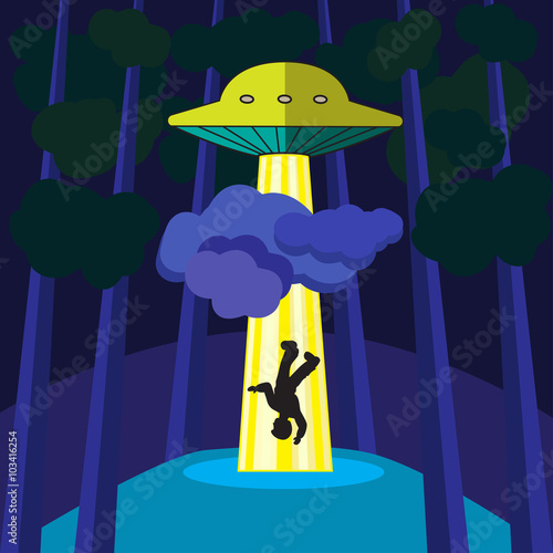 UFO abducts a person
