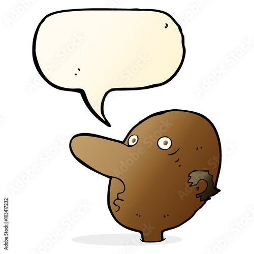 cartoon balding man with speech bubble