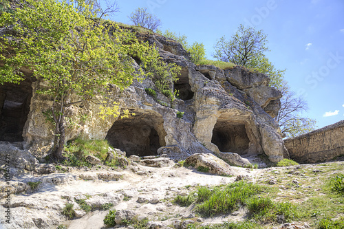 Crimea. Chufut-Kale spelaean city - the fortress