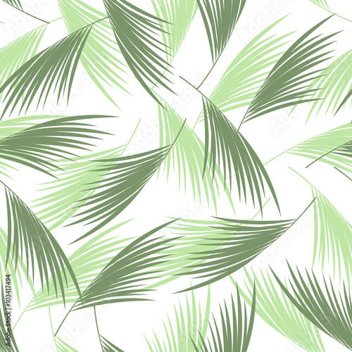 Tropical palm leaves seamless pattern. . Floral background. Vector illustration