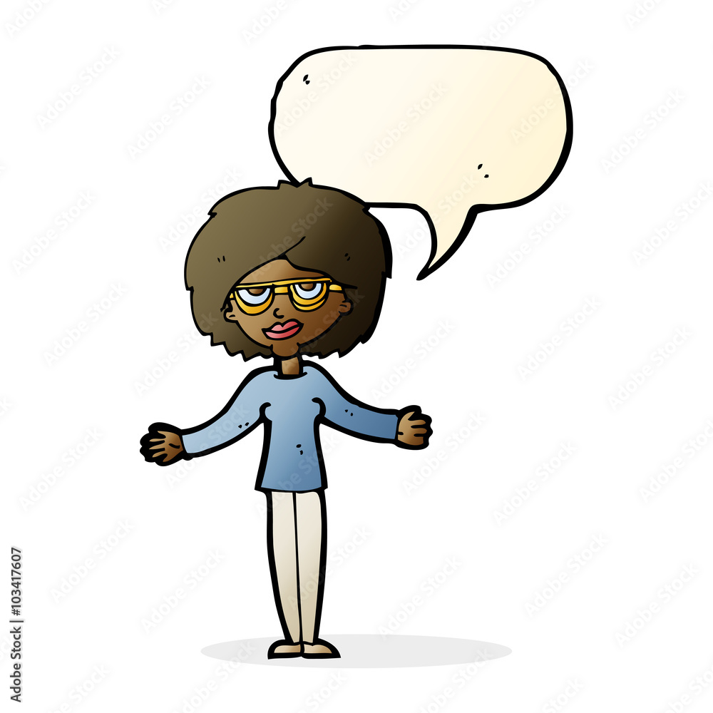 cartoon woman wearing spectacles with speech bubble cartoon woman wearing spectacles with speech bubble