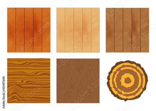 Set of textures of wood. Wood plank texture background. Vector wood texture. Types of wood floors. Wooden background. Illustration of wood