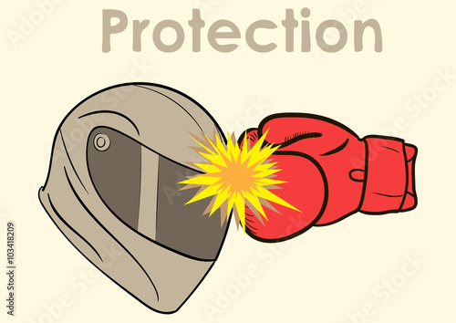 Protection of a helmet