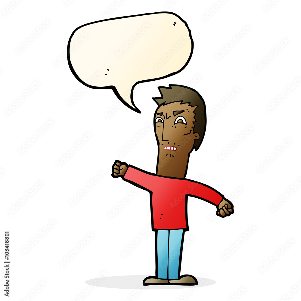 Fototapeta premium cartoon annoyed man with speech bubble